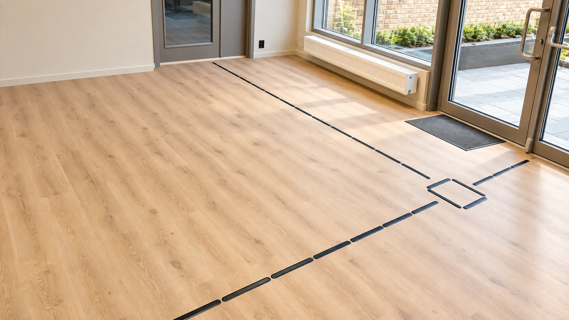 Taktilt ledesystem ved trapp i moderne bygg